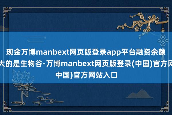 现金万博manbext网页版登录app平台融资余额增幅最大的