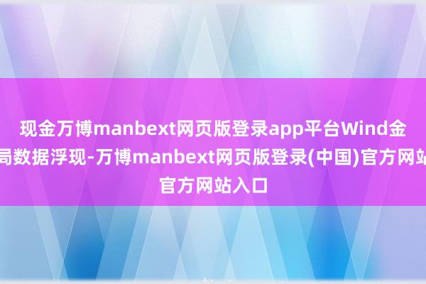 现金万博manbext网页版登录app平台Wind金融终局数据浮现-万博manbext网页版登录(中国)官方网站入口