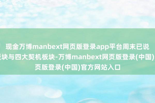 现金万博manbext网页版登录app平台周末已说起四大风险